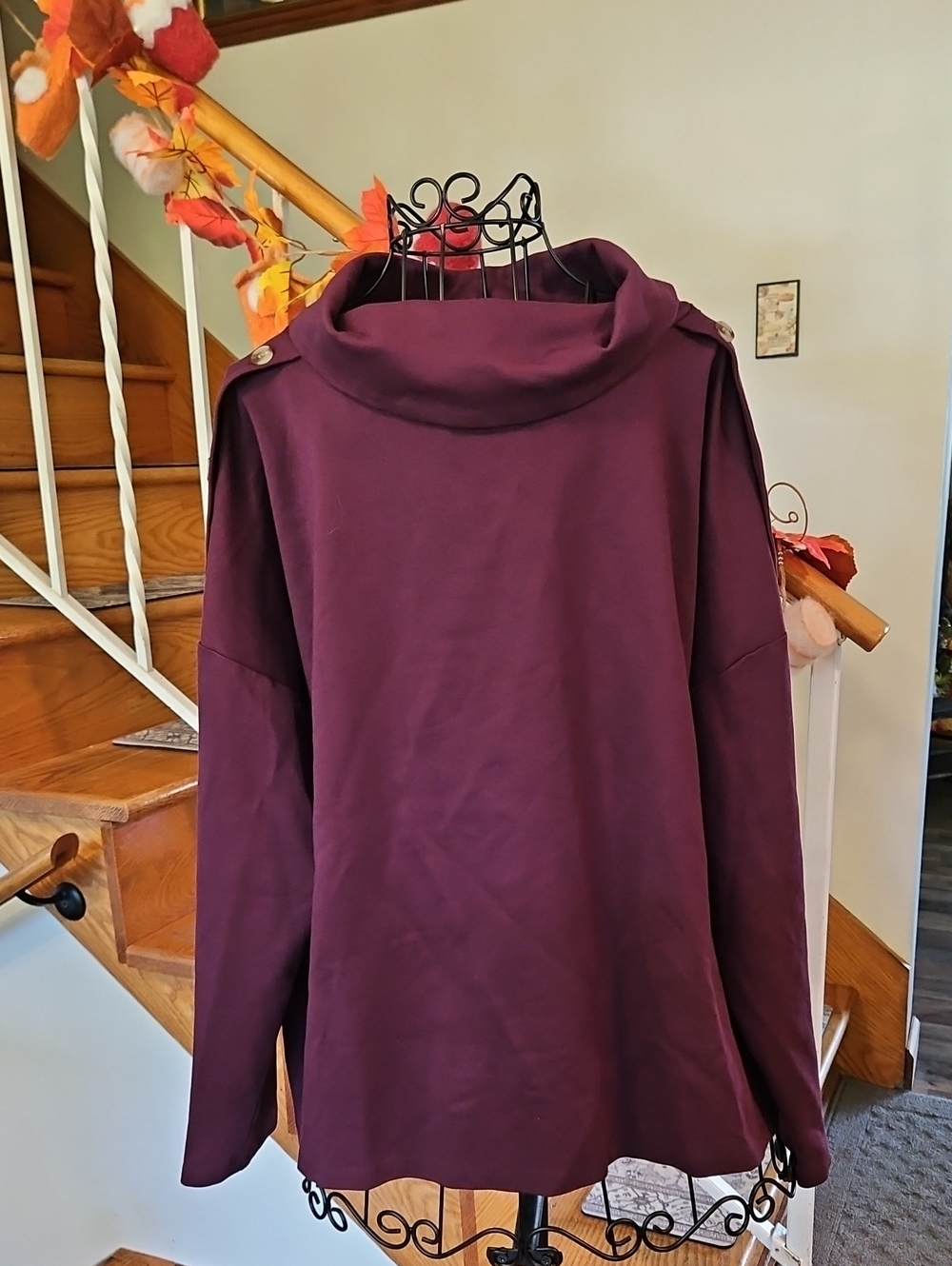 👚Ann Taylor Plum Cowl Neck Long Sleeve Sweater